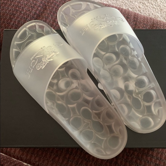 Coach Shoes - Coach Ulyssa Logo Transparent Slides- size 9